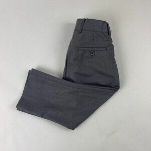 Dress Pants Boys Gray Flat Front Hook And Loops Pockets